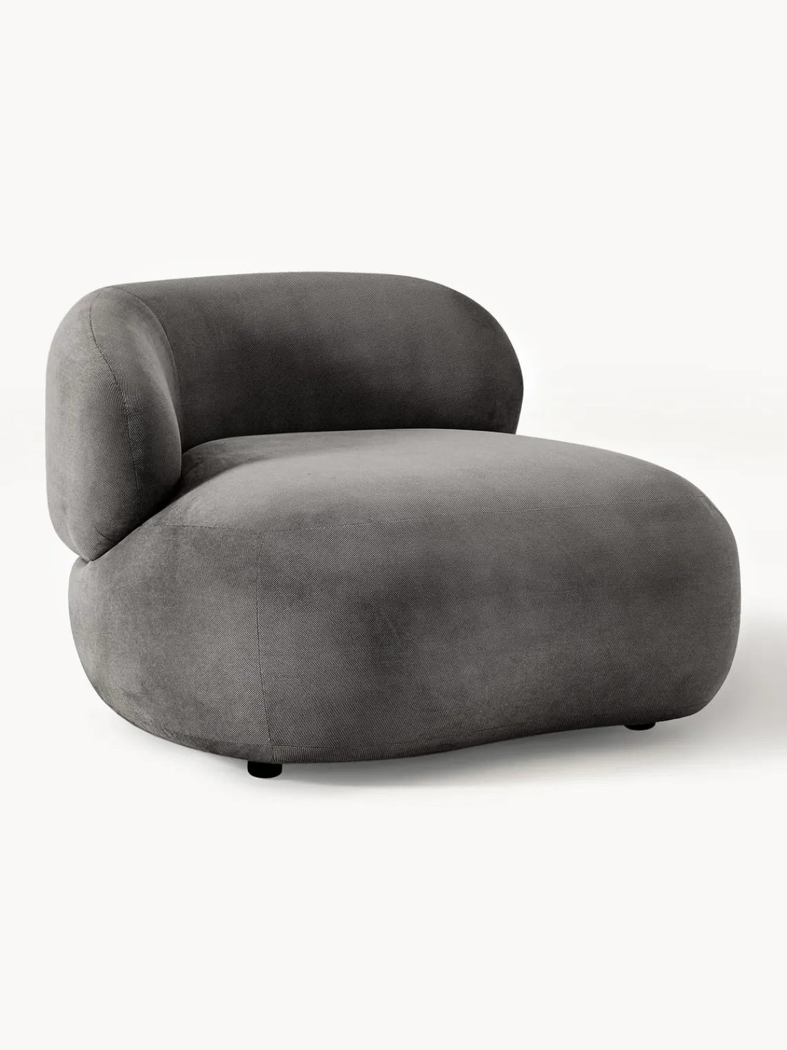 Butacas|Sillones>Westwing Collection Sillón lounge Alba Tejido terciopelado gris oscuro