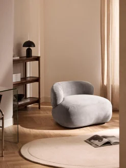 Butacas|Sillones>Westwing Collection Sillón lounge Alba Tejido terciopelado gris oscuro