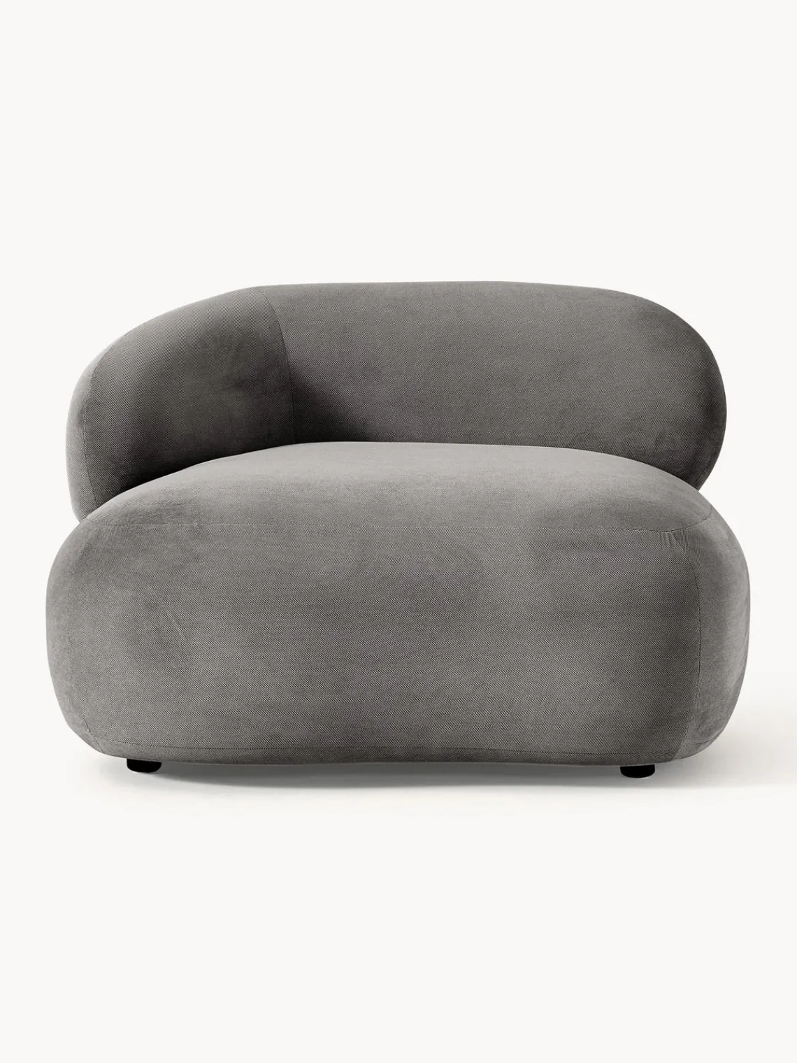 Butacas|Sillones>Westwing Collection Sillón lounge Alba Tejido terciopelado gris oscuro