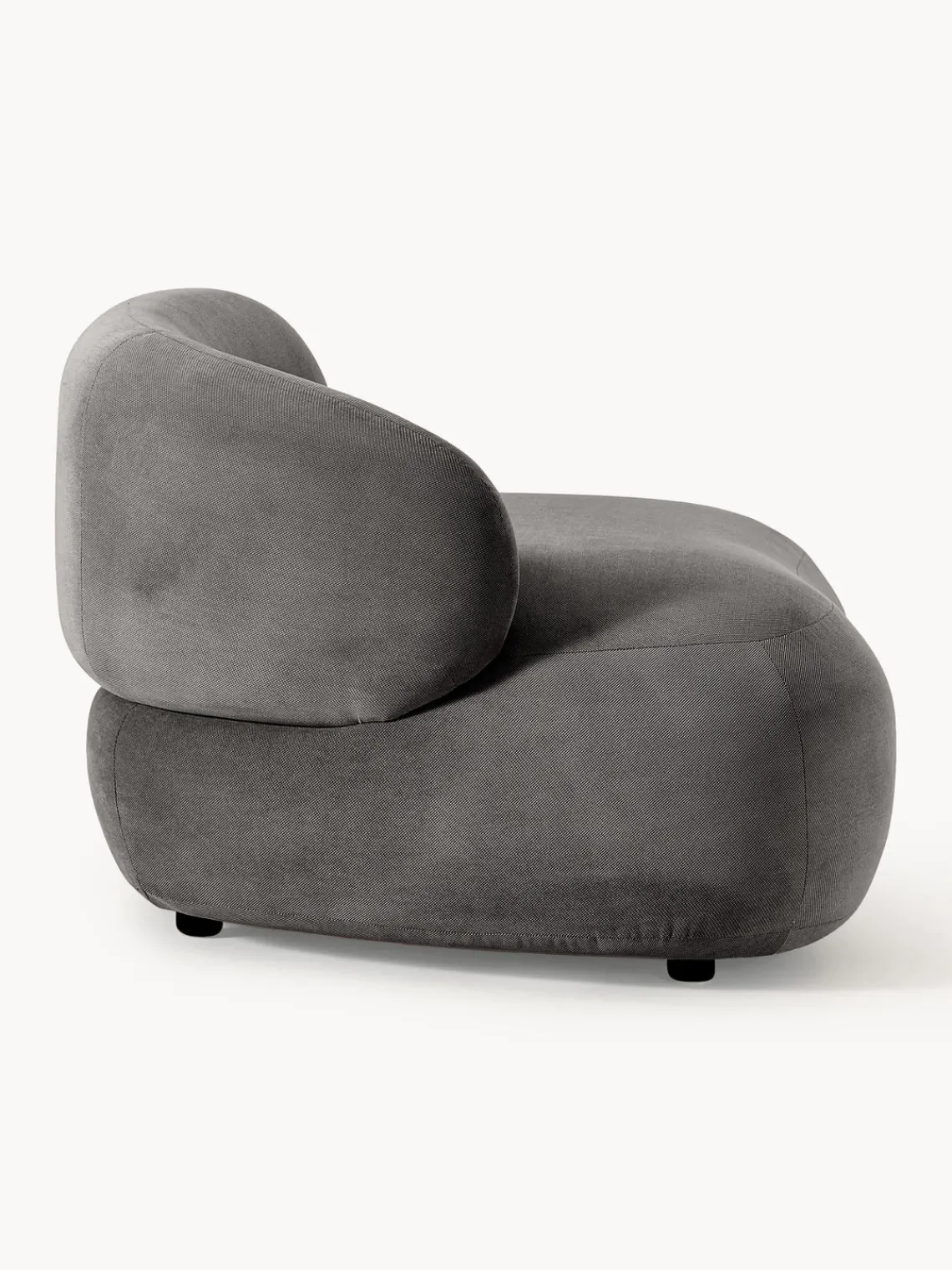 Butacas|Sillones>Westwing Collection Sillón lounge Alba Tejido terciopelado gris oscuro
