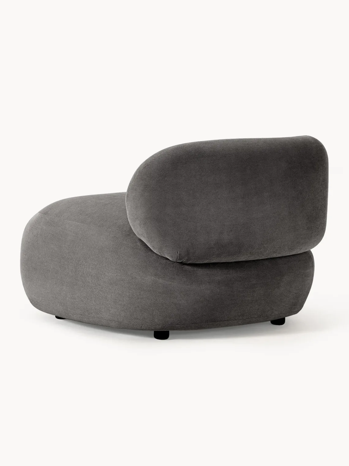 Butacas|Sillones>Westwing Collection Sillón lounge Alba Tejido terciopelado gris oscuro