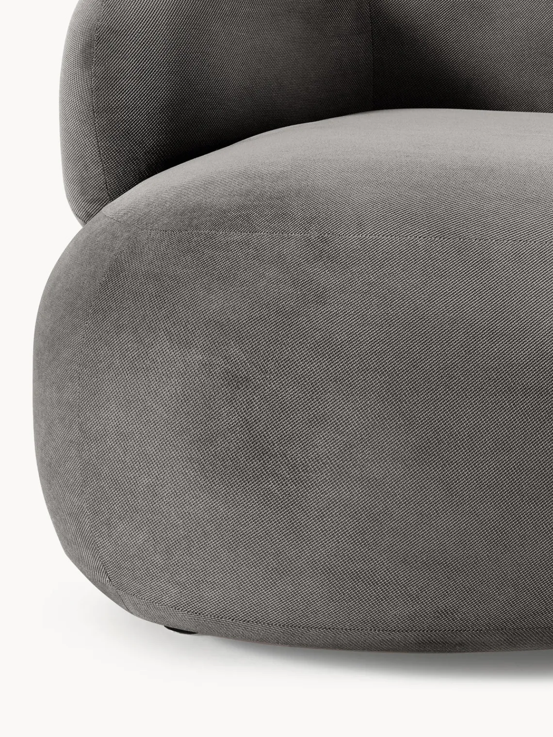 Butacas|Sillones>Westwing Collection Sillón lounge Alba Tejido terciopelado gris oscuro