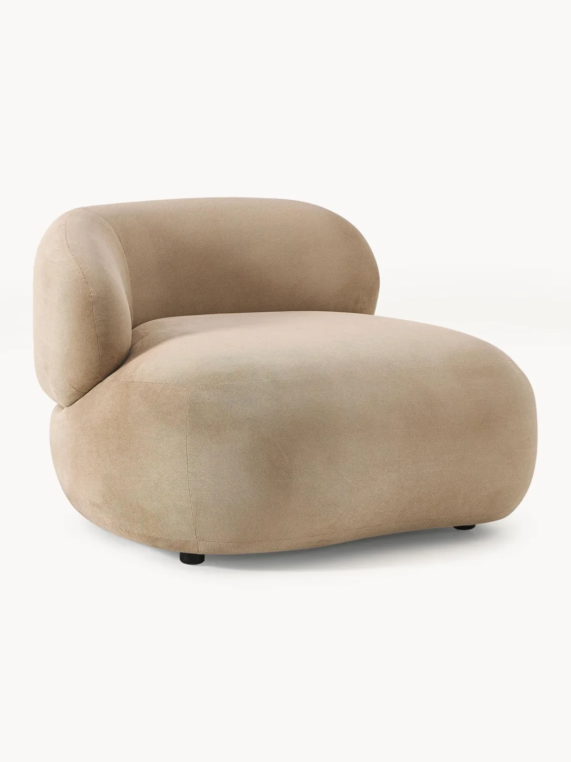 Butacas|Sillones>Westwing Collection Sillón lounge Alba Tejido aterciopelado beige