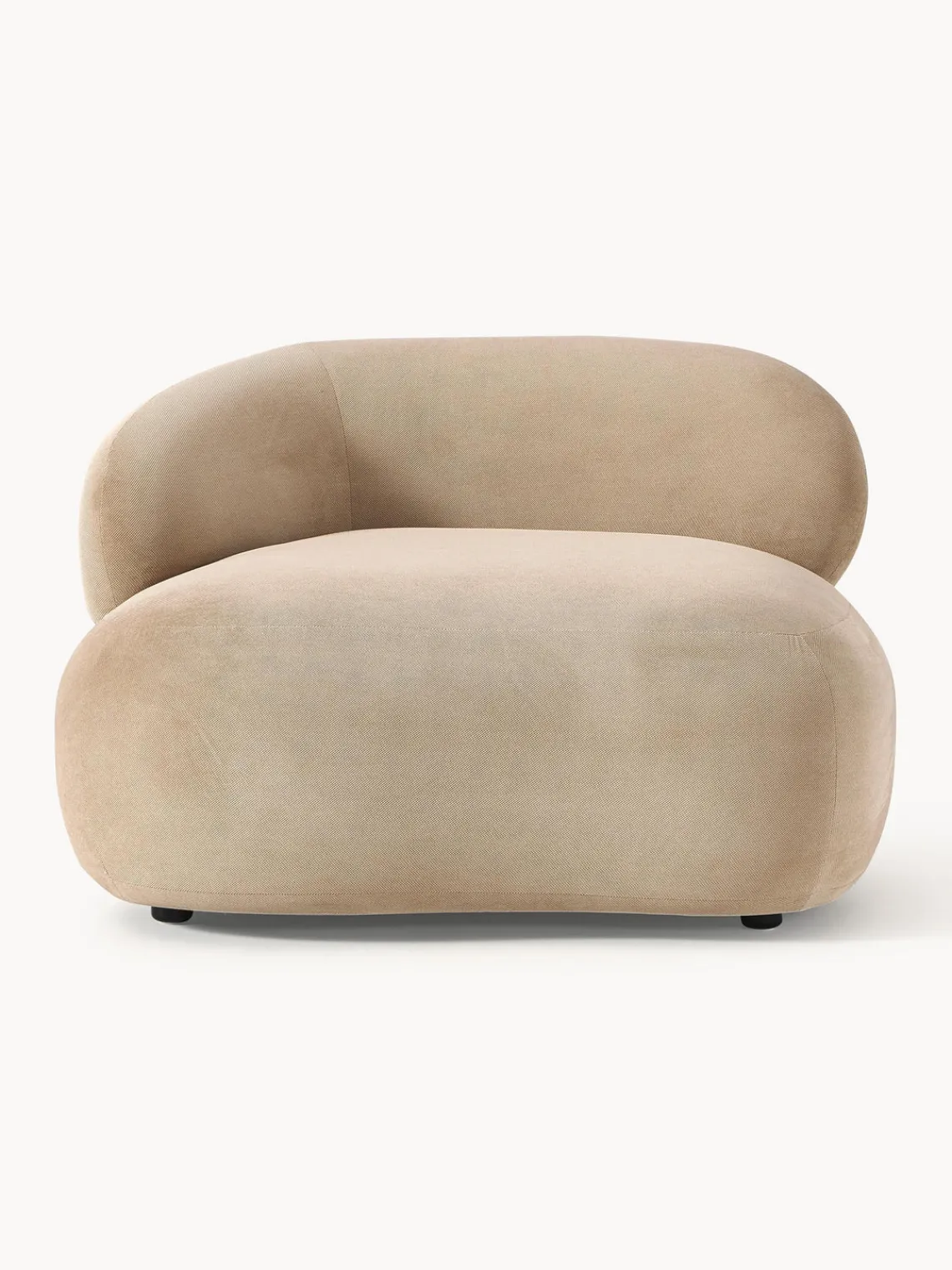 Butacas|Sillones>Westwing Collection Sillón lounge Alba Tejido aterciopelado beige