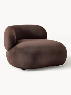 Butacas|Sillones>Westwing Collection Sillón lounge Alba Tejido aterciopelado marrón oscuro