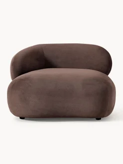 Butacas|Sillones></noscript>Westwing Collection Sillón lounge Alba Tejido aterciopelado marrón oscuro