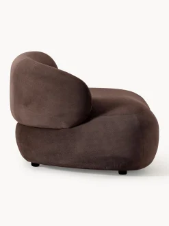 Butacas|Sillones></noscript>Westwing Collection Sillón lounge Alba Tejido aterciopelado marrón oscuro