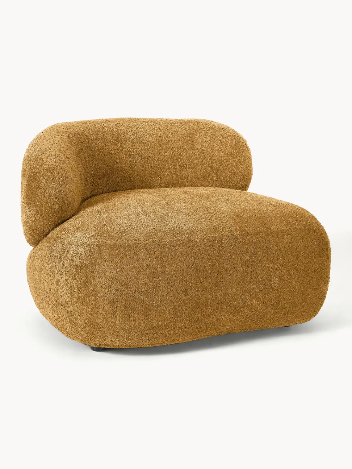 Butacas|Sillones>Westwing Collection Sillón lounge de borreguillo bouclé Alba Borreguillo bouclé ocre