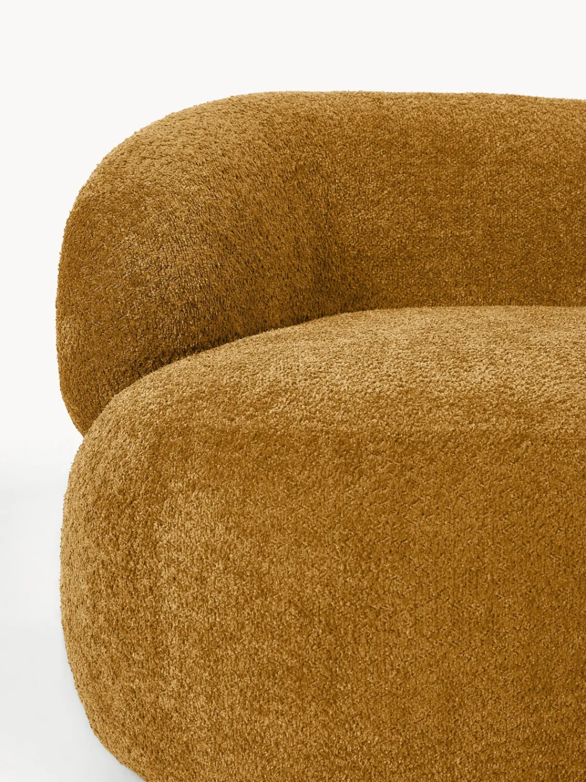 Butacas|Sillones>Westwing Collection Sillón lounge de borreguillo bouclé Alba Borreguillo bouclé ocre