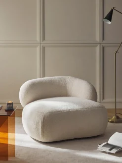 Butacas|Sillones>Westwing Collection Sillón lounge de borreguillo Alba Borreguillo blanco Off White