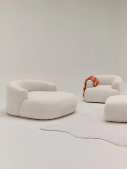 Butacas|Sillones></noscript>Westwing Collection Sillón lounge grande en tejido bouclé Sofia Bouclé blanco Off White