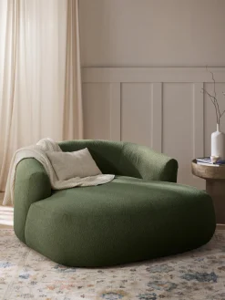 Sillón lounge grande en tejido bouclé Sofia Butacas|Sillones