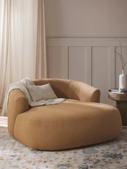 Butacas|Sillones>Westwing Collection Sillón lounge grande en tejido bouclé Sofia Bouclé beige