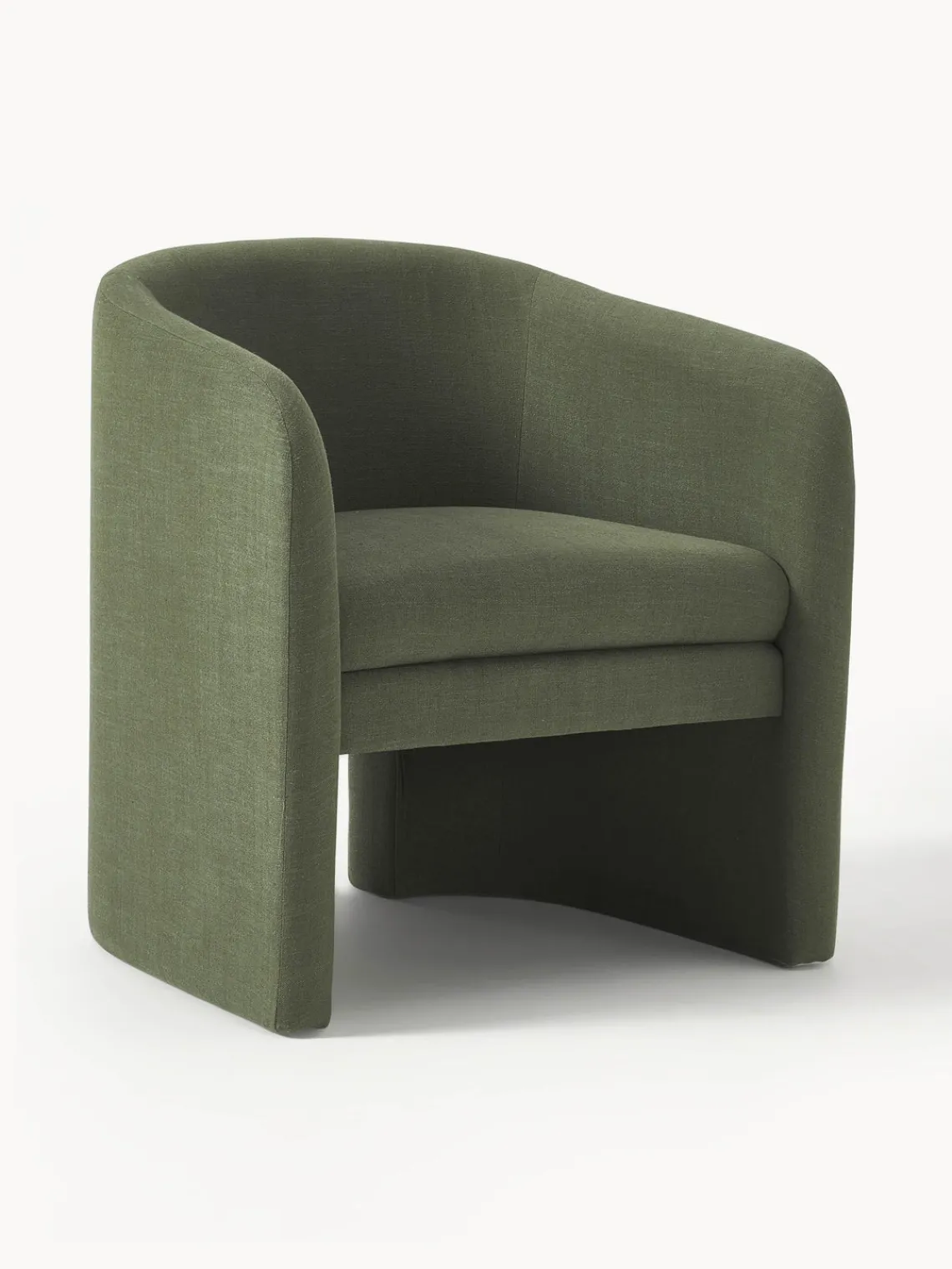 Sillones Pequeños|Sillones>Westwing Collection Sillón Mairo Mezcla de lino verde oscuro