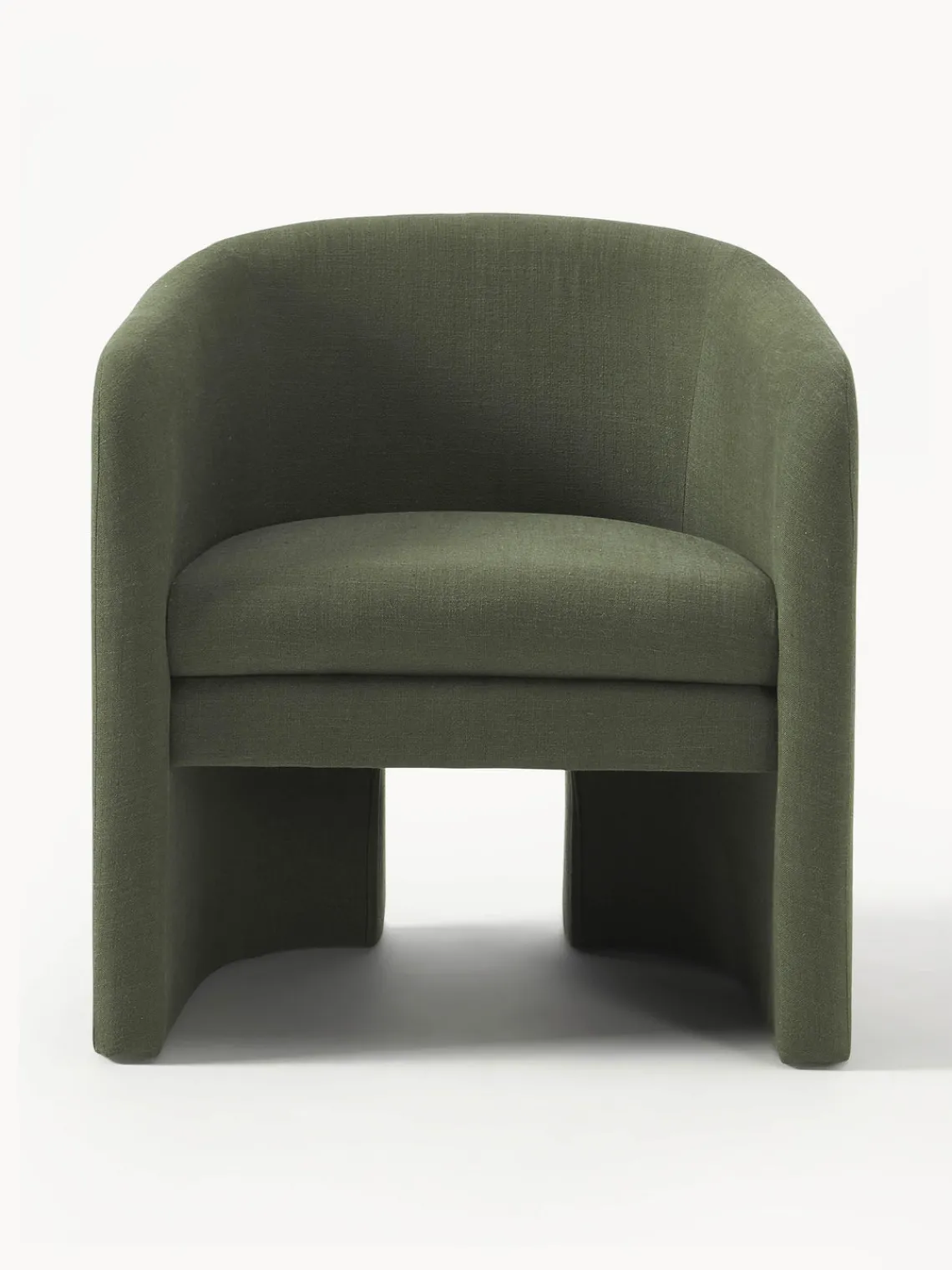 Sillones Pequeños|Sillones>Westwing Collection Sillón Mairo Mezcla de lino verde oscuro