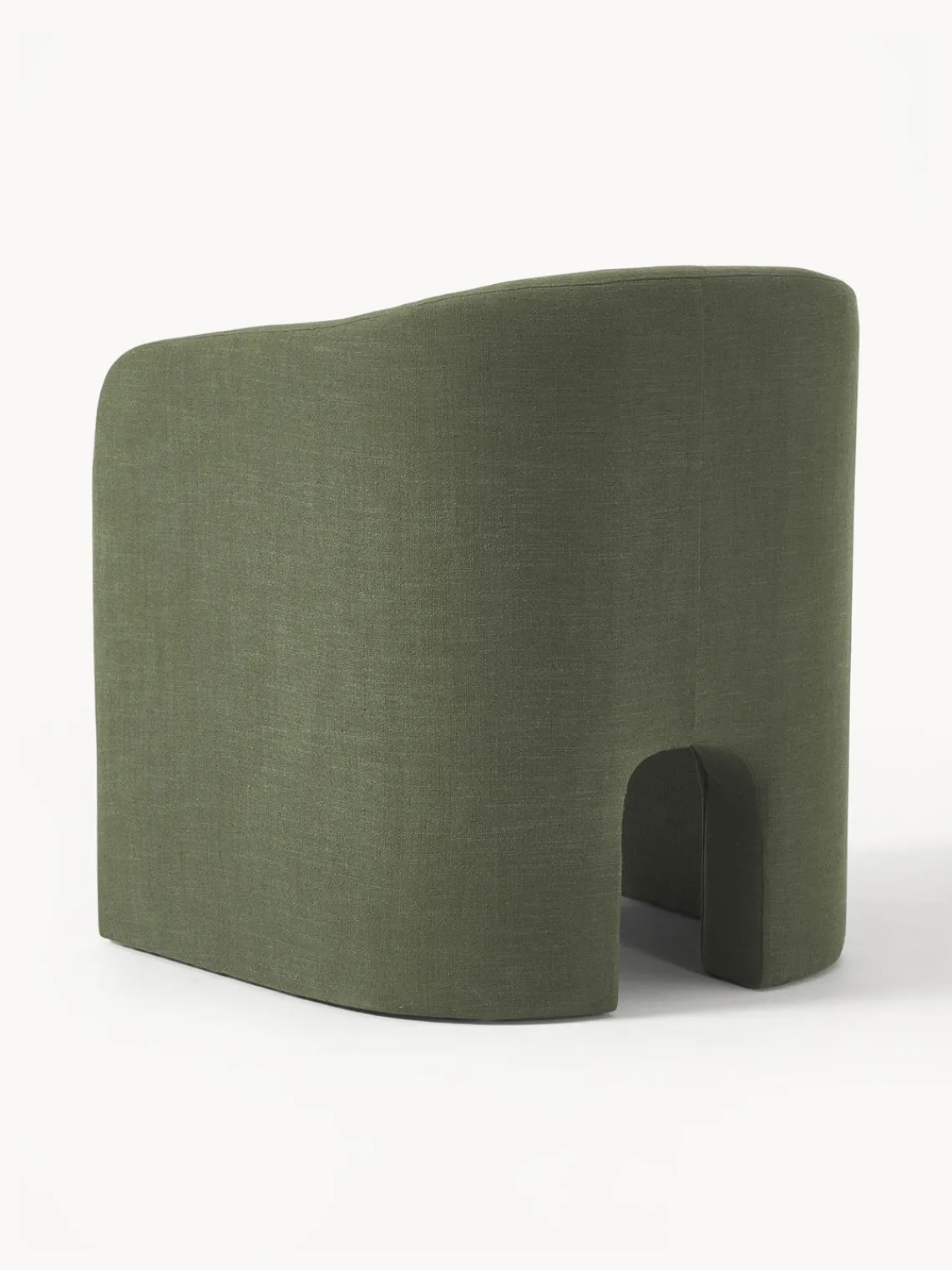 Sillones Pequeños|Sillones>Westwing Collection Sillón Mairo Mezcla de lino verde oscuro