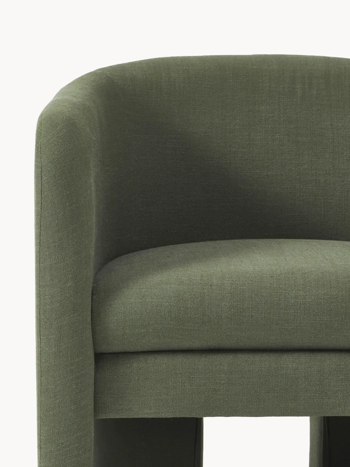 Sillones Pequeños|Sillones>Westwing Collection Sillón Mairo Mezcla de lino verde oscuro