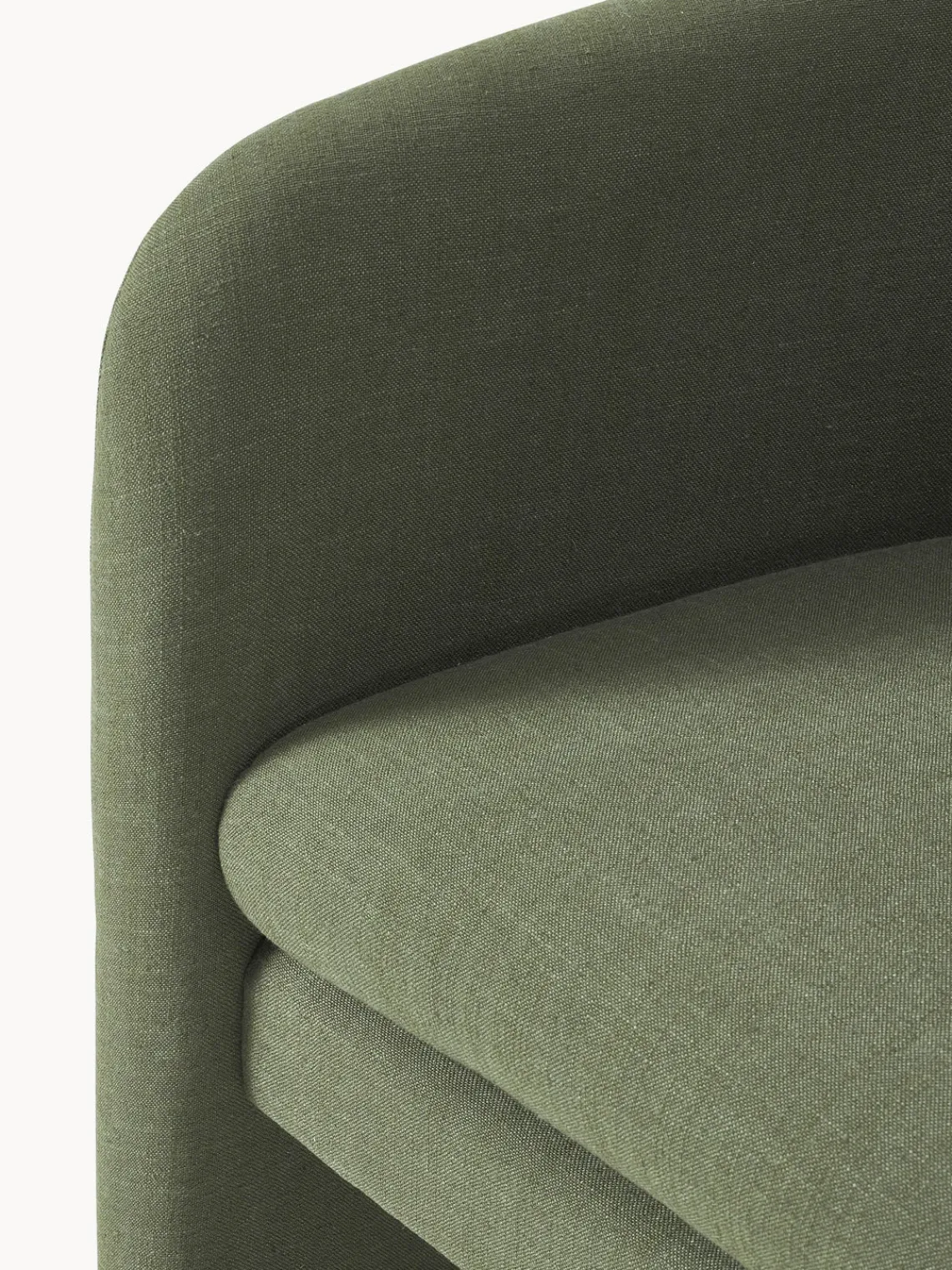 Sillones Pequeños|Sillones>Westwing Collection Sillón Mairo Mezcla de lino verde oscuro