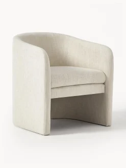 Sillones Pequeños|Sillones>Westwing Collection Sillón Mairo Mezcla de lino beige claro