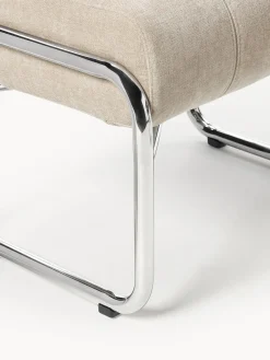 Sillones Pequeños|Sillones></noscript>Westwing Collection Sillón Marcel Chenilla beige claro, plateado