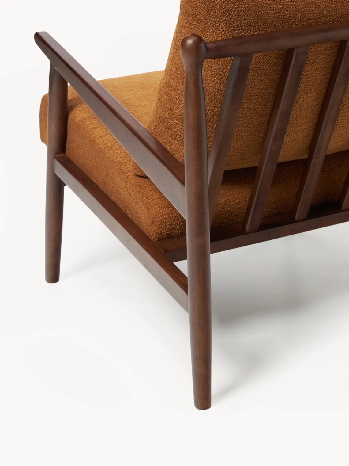 Sillones Pequeños|Sillones>Westwing Collection Sillón Mikkel Tejido marrón claro, madera de caucho lacada