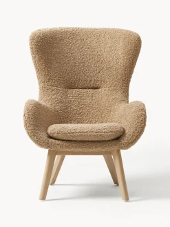 Sillones Orejeros|Sillones></noscript>Westwing Collection Sillón orejero de borreguillo Wing Borreguillo marrón claro