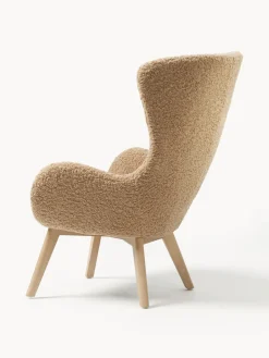 Sillones Orejeros|Sillones></noscript>Westwing Collection Sillón orejero de borreguillo Wing Borreguillo marrón claro