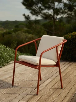 Sillas De Jardín|Sillas Con Reposabrazos>Westwing Collection Sillón para exterior Caio Blanco Off White, terracota