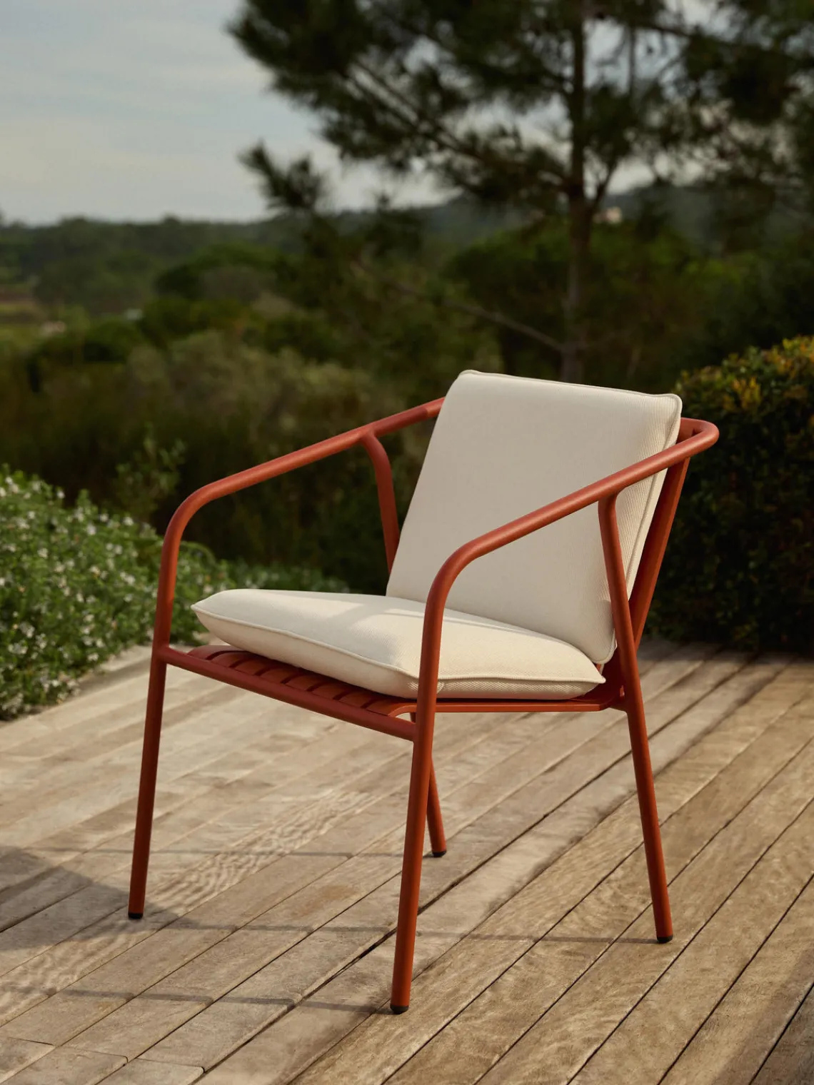 Sillas De Jardín|Sillas Con Reposabrazos>Westwing Collection Sillón para exterior Caio Blanco Off White, terracota