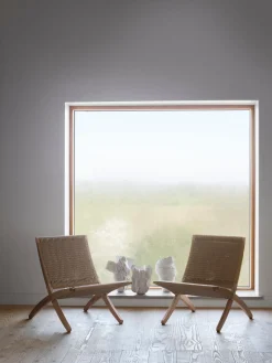 Sillones Pequeños|Sillones>Carl Hansen & Søn Sillón plegable con asiento y respaldo tejidos a mano MG501 Cuba Madera de roble barnizada, beige claro