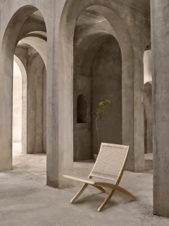 Sillones Pequeños|Sillones></noscript>Carl Hansen & Søn Sillón plegable con asiento y respaldo tejidos a mano MG501 Cuba Madera de roble barnizada, beige claro