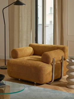 Sillones Pequeños|Sillones>Westwing Collection Sillón Stella Tejido jaspeado ocre
