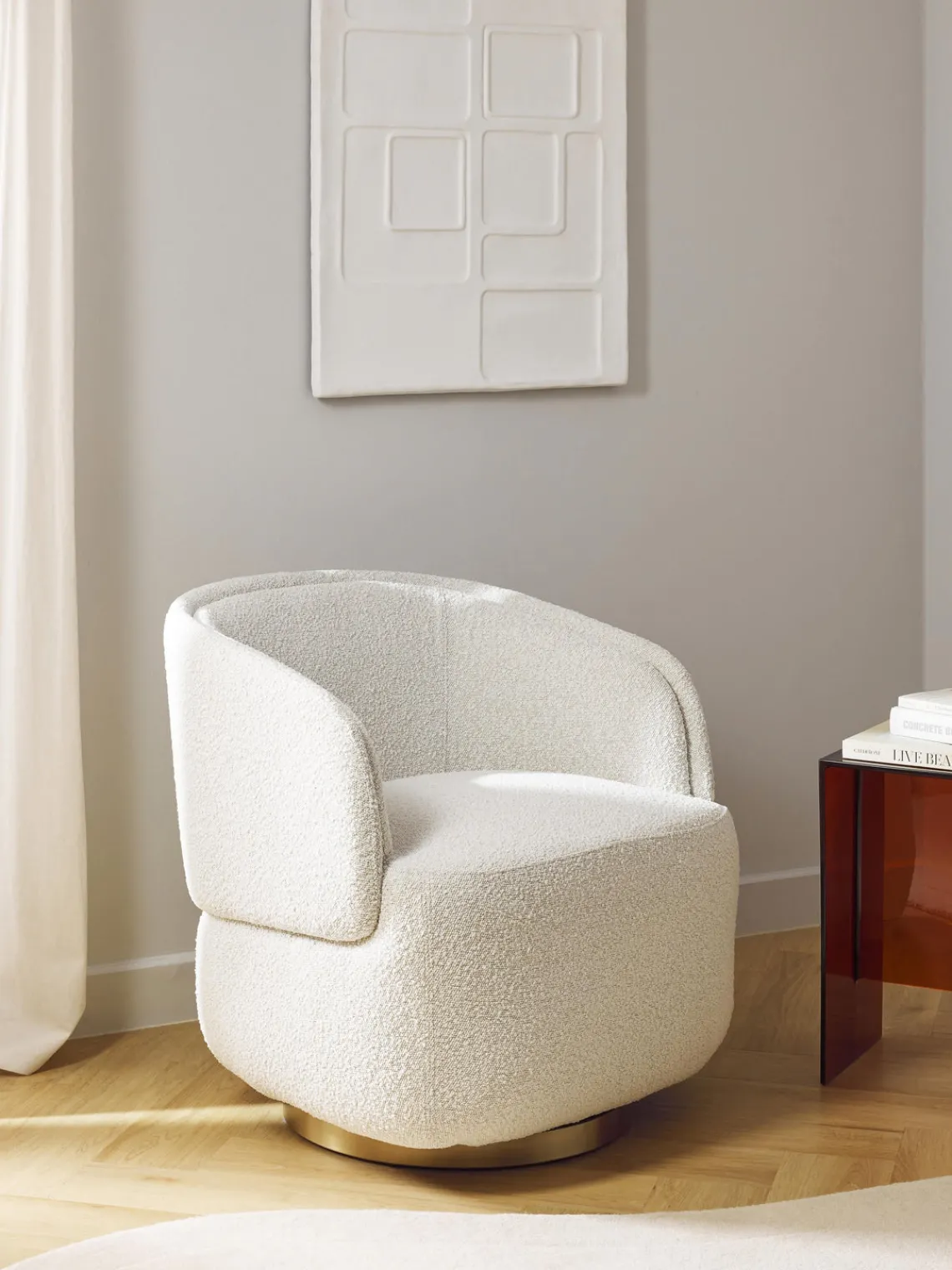 Best Sillón tapizado en tejido bouclé Irene Sillones Pequeños|Sillones