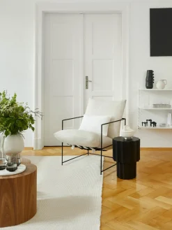 Sillones Pequeños|Sillones>Westwing Collection Sillón tapizado Wayne Mezcla de lino blanco Off White