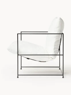 Sillones Pequeños|Sillones></noscript>Westwing Collection Sillón tapizado Wayne Mezcla de lino blanco Off White