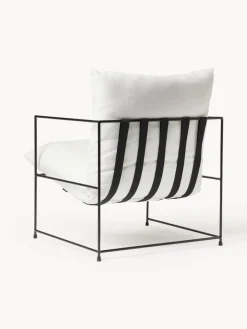 Sillones Pequeños|Sillones></noscript>Westwing Collection Sillón tapizado Wayne Mezcla de lino blanco Off White