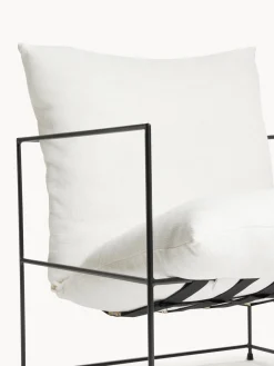 Sillones Pequeños|Sillones></noscript>Westwing Collection Sillón tapizado Wayne Mezcla de lino blanco Off White