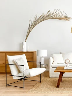 Sillones Pequeños|Sillones></noscript>Westwing Collection Sillón tapizado Wayne Mezcla de lino blanco Off White