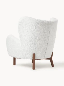 Sillones Orejeros|Sillones></noscript>Westwing Collection Sillón orejero de borreguillo Kalia Borreguillo blanco, madera de haya oscura