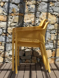 Outlet Sillones de jardín apilables con reposabrazos Net, 2 uds. Sillas De Jardín|Sillas De Jardí­N