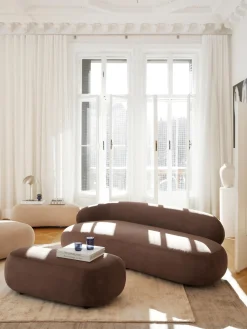 Sofás 3 Plazas|Sofás>Westwing Collection Sofá Alba (3 plazas) Tejido aterciopelado marrón oscuro