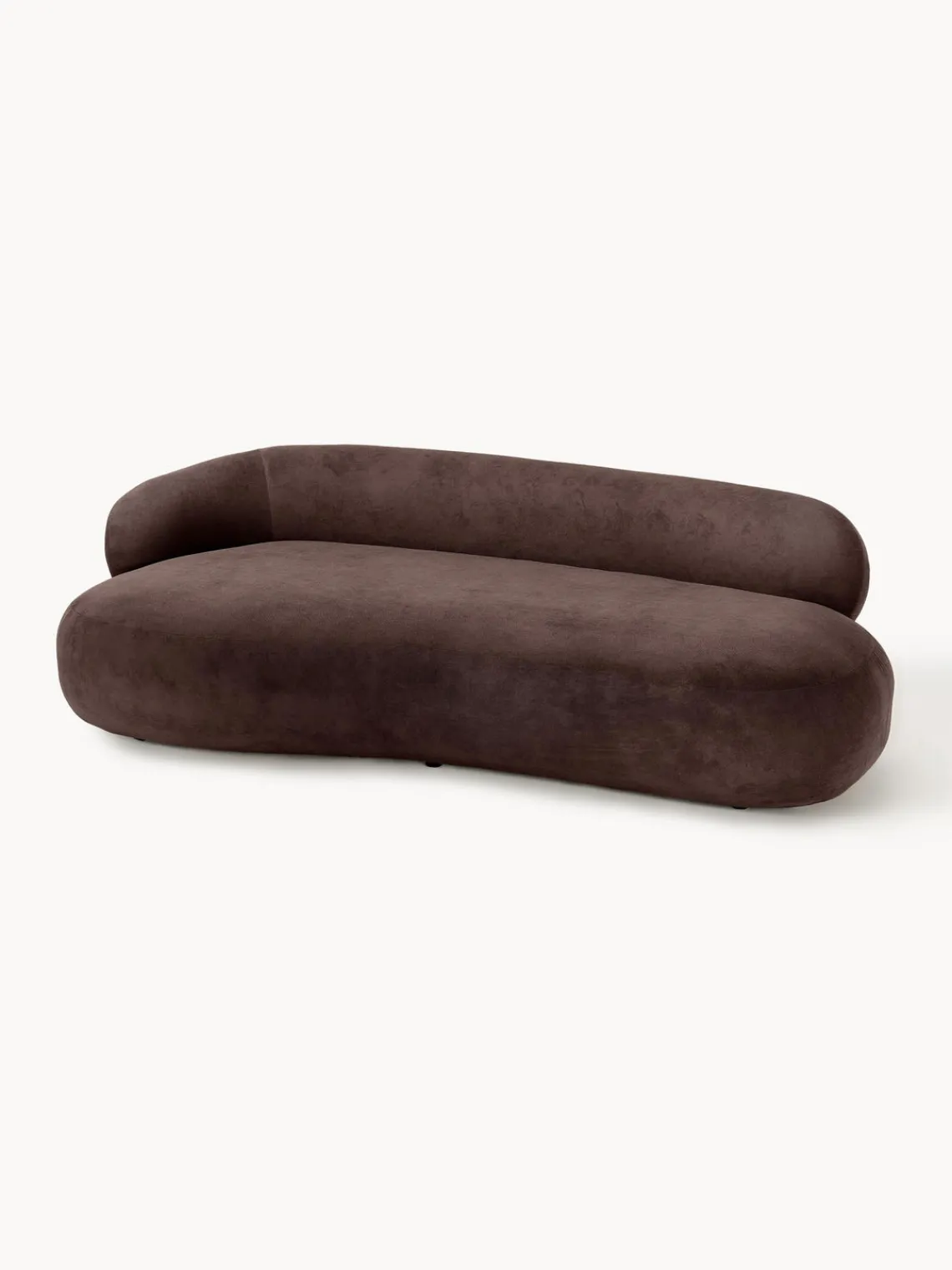 Sofás 3 Plazas|Sofás>Westwing Collection Sofá Alba (3 plazas) Tejido aterciopelado marrón oscuro