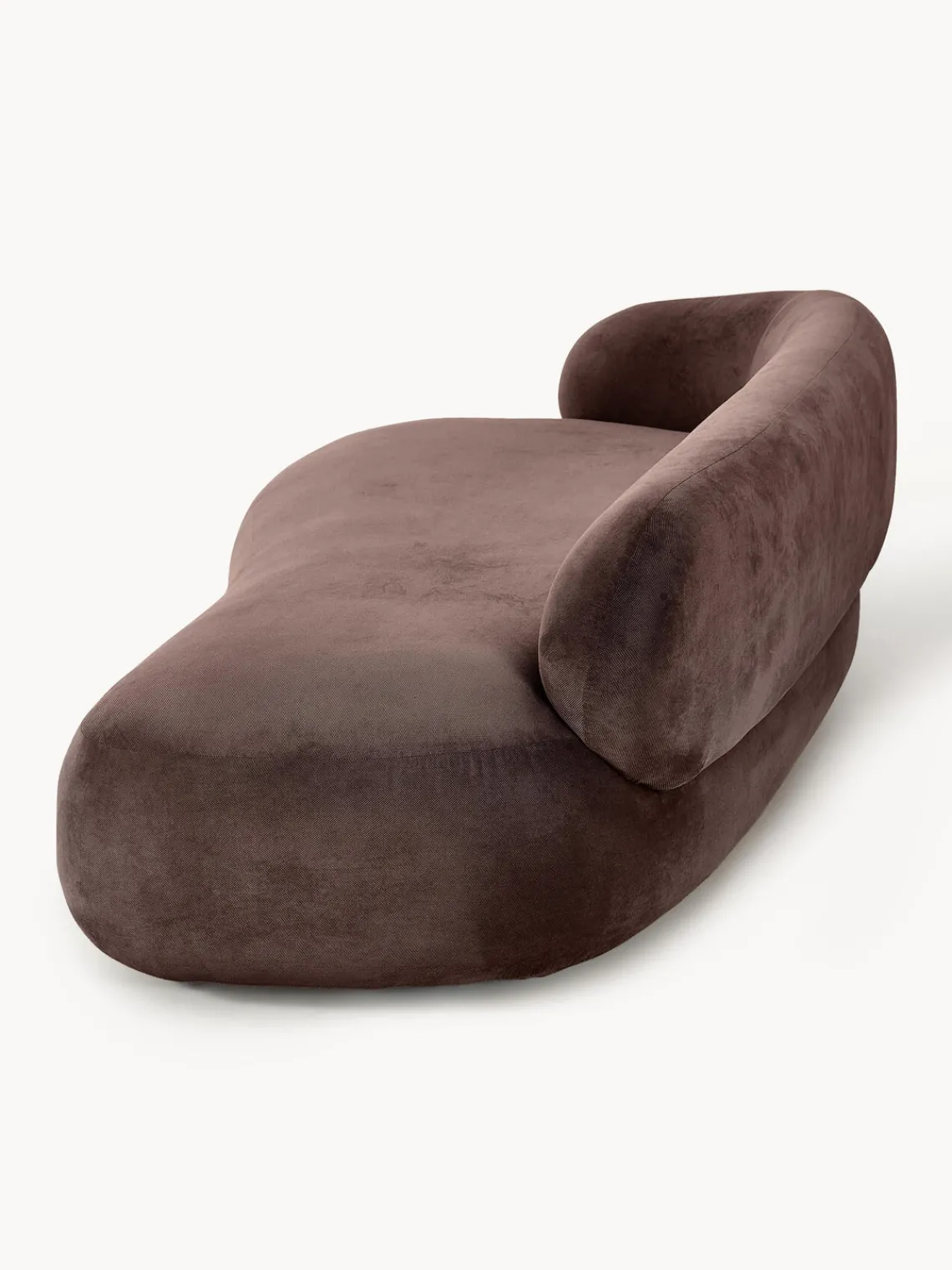 Sofás 3 Plazas|Sofás>Westwing Collection Sofá Alba (3 plazas) Tejido aterciopelado marrón oscuro