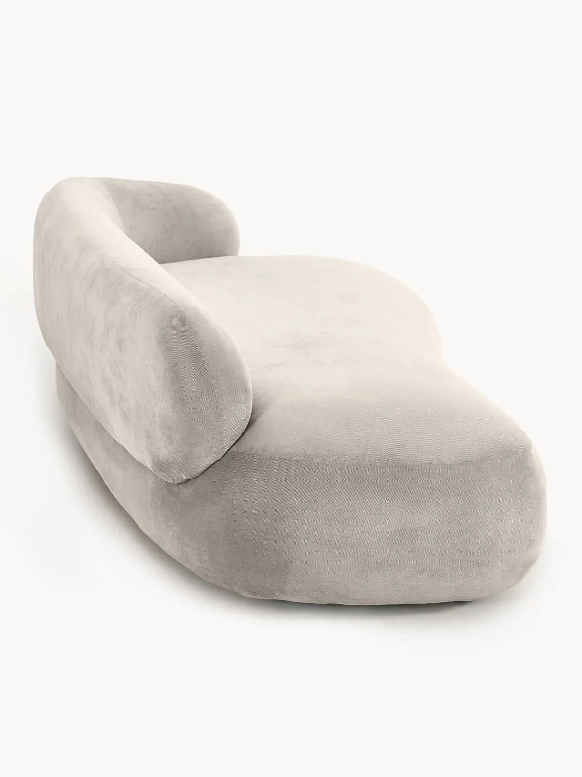 Sofás 3 Plazas|Sofás>Westwing Collection Sofá Alba (3 plazas) Tejido aterciopelado blanco crema