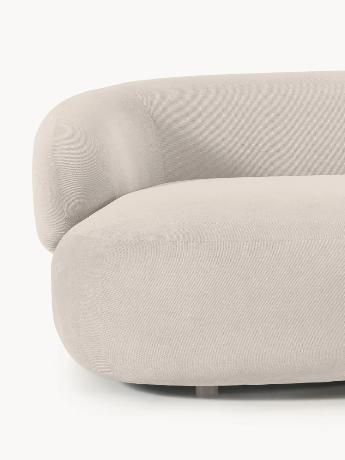 Sofás 3 Plazas|Sofás>Westwing Collection Sofá Alba (4 plazas) Tejido aterciopelado blanco crema