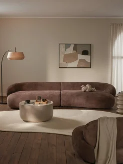 Sofás 3 Plazas|Sofás>Westwing Collection Sofá Alba (4 plazas) Tejido aterciopelado marrón oscuro