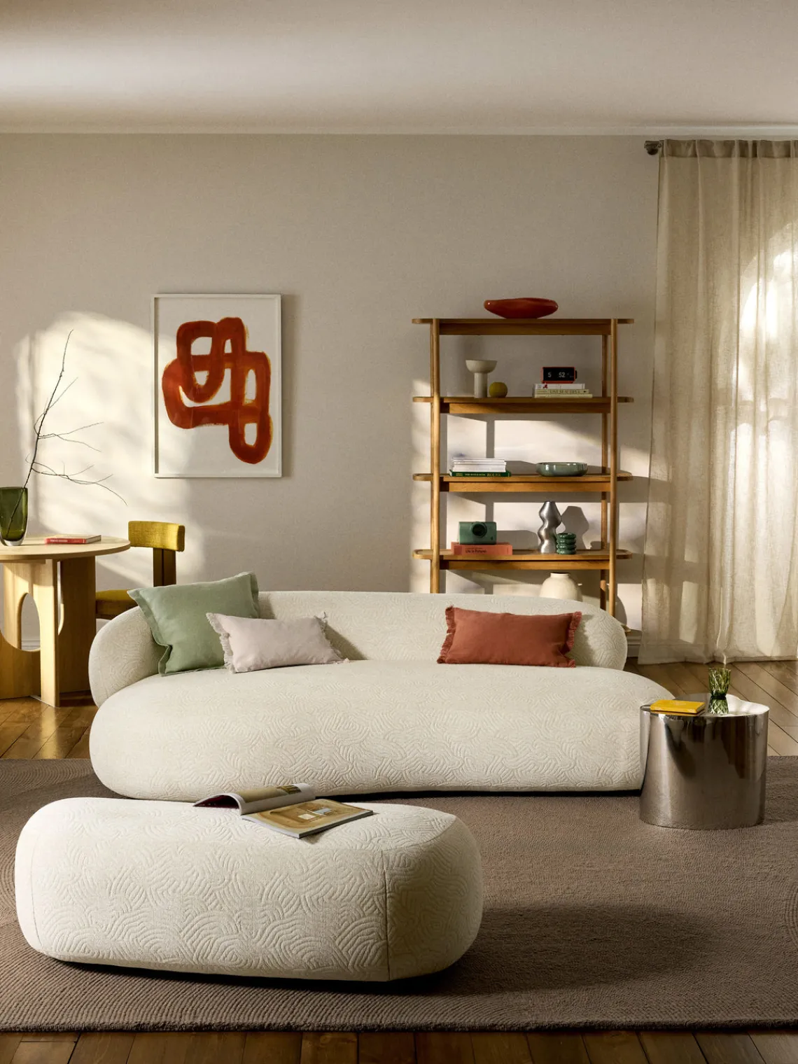 Sofás 3 Plazas|Sofás>Westwing Collection Sofá Alba (3 plazas) Tejido beige claro