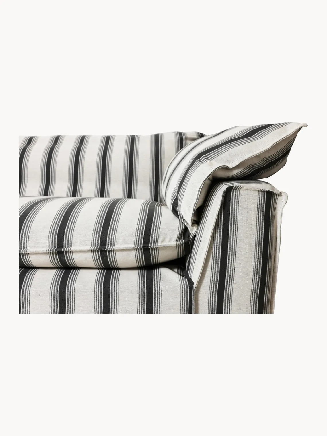 Sofás 3 Plazas|Sofás>HKLIVING Sofá artesanal Nomad (4 plazas) Tejido negro, gris claro