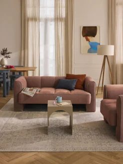 Sofás 2 Plazas|Sofás>Westwing Collection Sofá Bobi (2 plazas) Tejido terracota, verde oliva