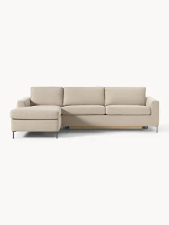 Sofás Cama|Sofás>Westwing Collection Sofá cama con colchón Cucita (3 plazas) Tejido grueso beige